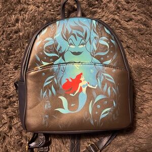 Disney Ariel and Ursula Blue Brown Backpack